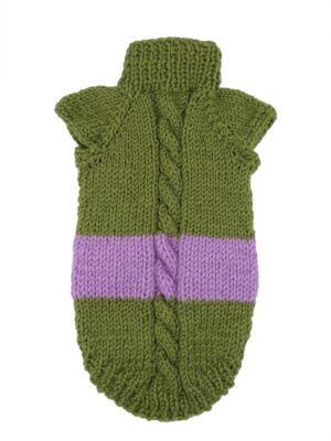 Maglia in pura lana vergine verde lilla